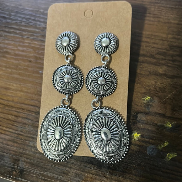 Silver Conch Drop Earrings