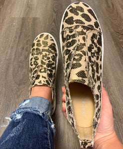 Living in Leopard Canvas Slip-ons