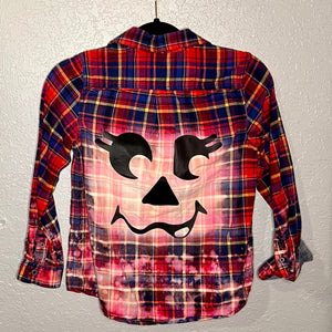 Pumpkin Face Youth Flannel
