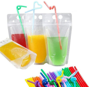 Reusable Drink Pouch w/ Straw