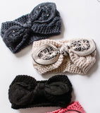 Embellished Bow Knit Headbands