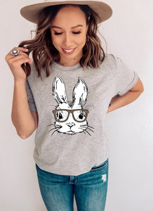 Bunny with Leopard Glasses Tee *Preorder