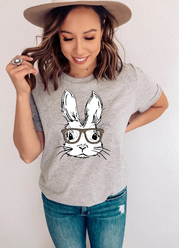 Bunny with Leopard Glasses Tee